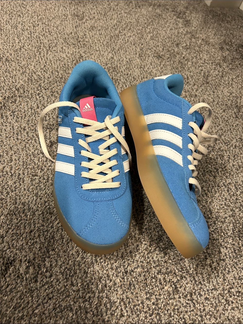 adidas Blue Suede Casual Sneakers with Gum Sole